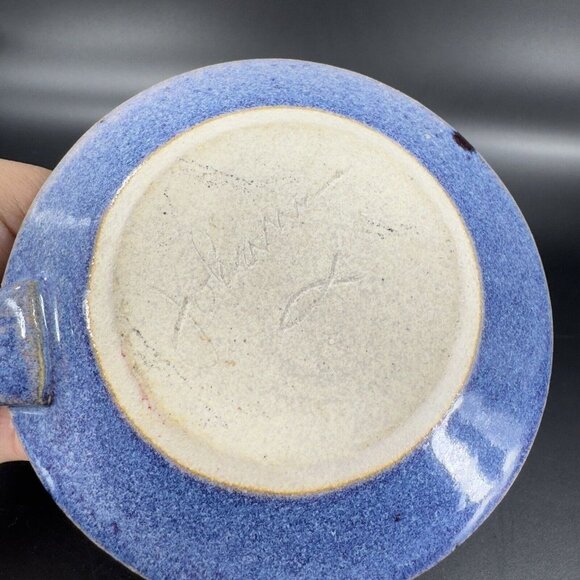 Hand Made Studio Art Pottery Candle Stick Holder Set 2 Multicolor Drop Glaze VTG - Picture 5 of 15